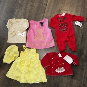 Lot 5 baby clothing girls Carters Mini B And More Sz 3,6,18 Month